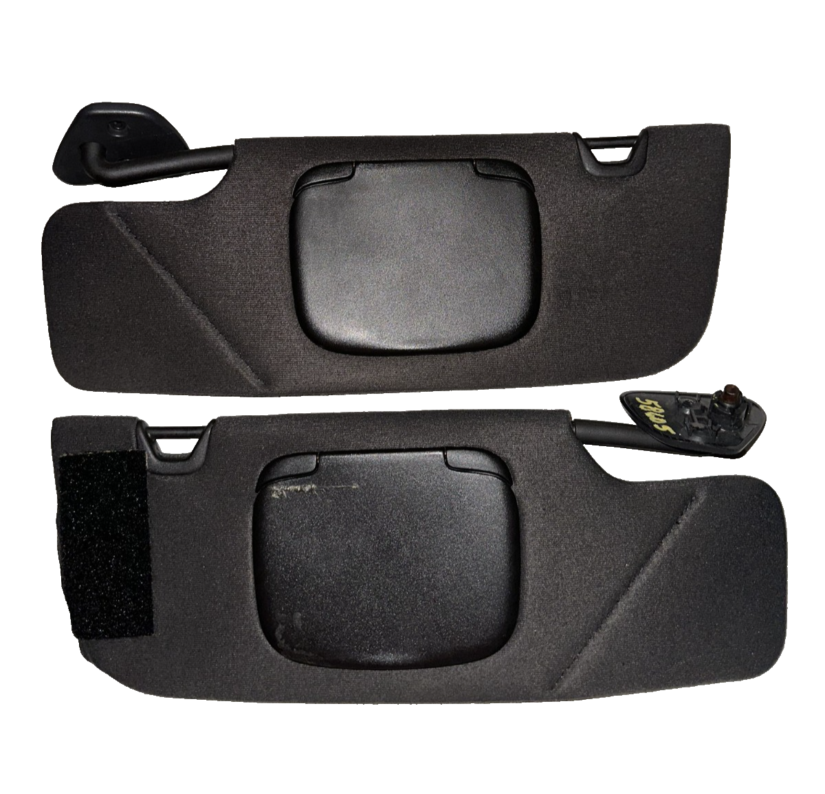 05-09 Ford Mustang Coupe Sun Visor Set Driver Passenger RH LH Black Pair OEM