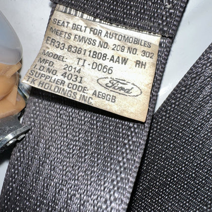 13-14 Ford Mustang Passenger Right RH Front Seatbelt OEM Black Belt