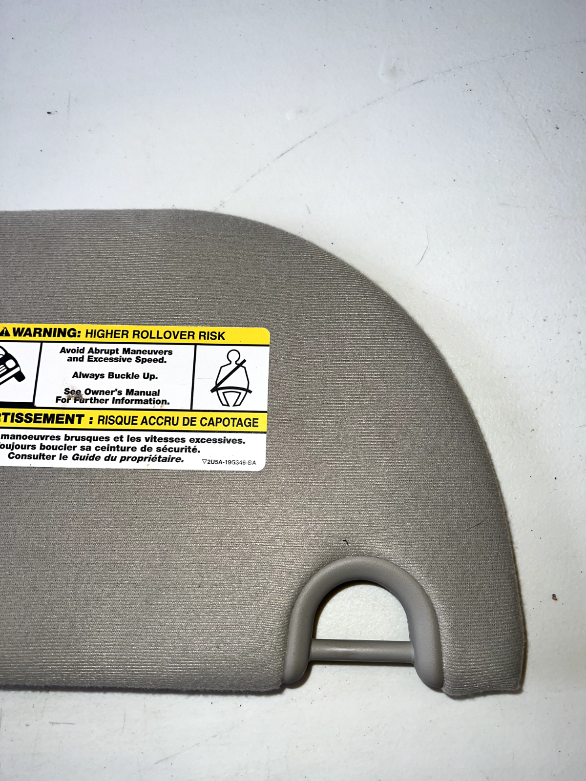 06-10 Ford Explorer  Mountaineer LH Driver Sun Visor With Light OEM Tan