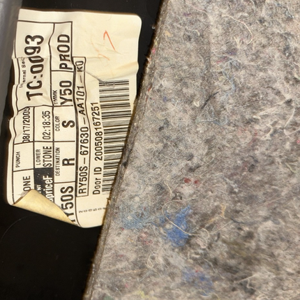 02-06 Toyota Camry Door Panel Light Gray RH Passenger Rear OEM