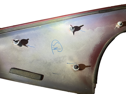 99-04 Ford Mustang Coupe Quarter Window Sail Panels Dark Red LH RH Pair OEM