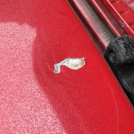 05-09 Ford Mustang Bright Red Hood Front W/ Hood Liner OEM