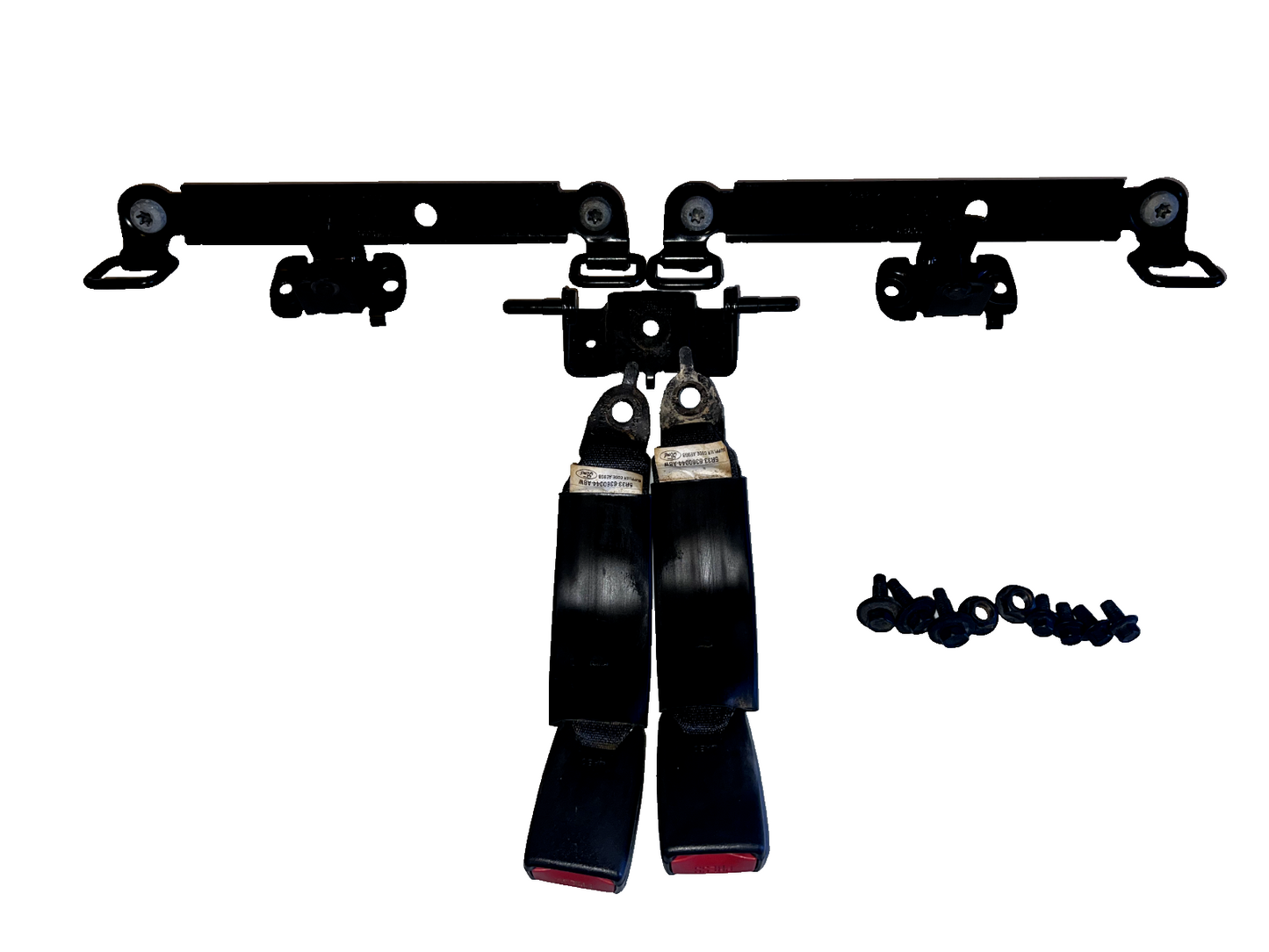 05-14 Ford Mustang COMPLETE Rear Seat Hardware Brackets Seatbelt With Bolts OEM 