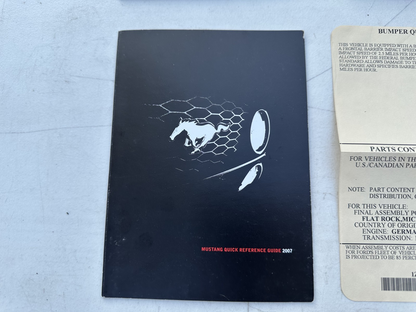 05-09 Ford Mustang Owner’s Manual With Book & Sticker OEM - From 2007 Mustang