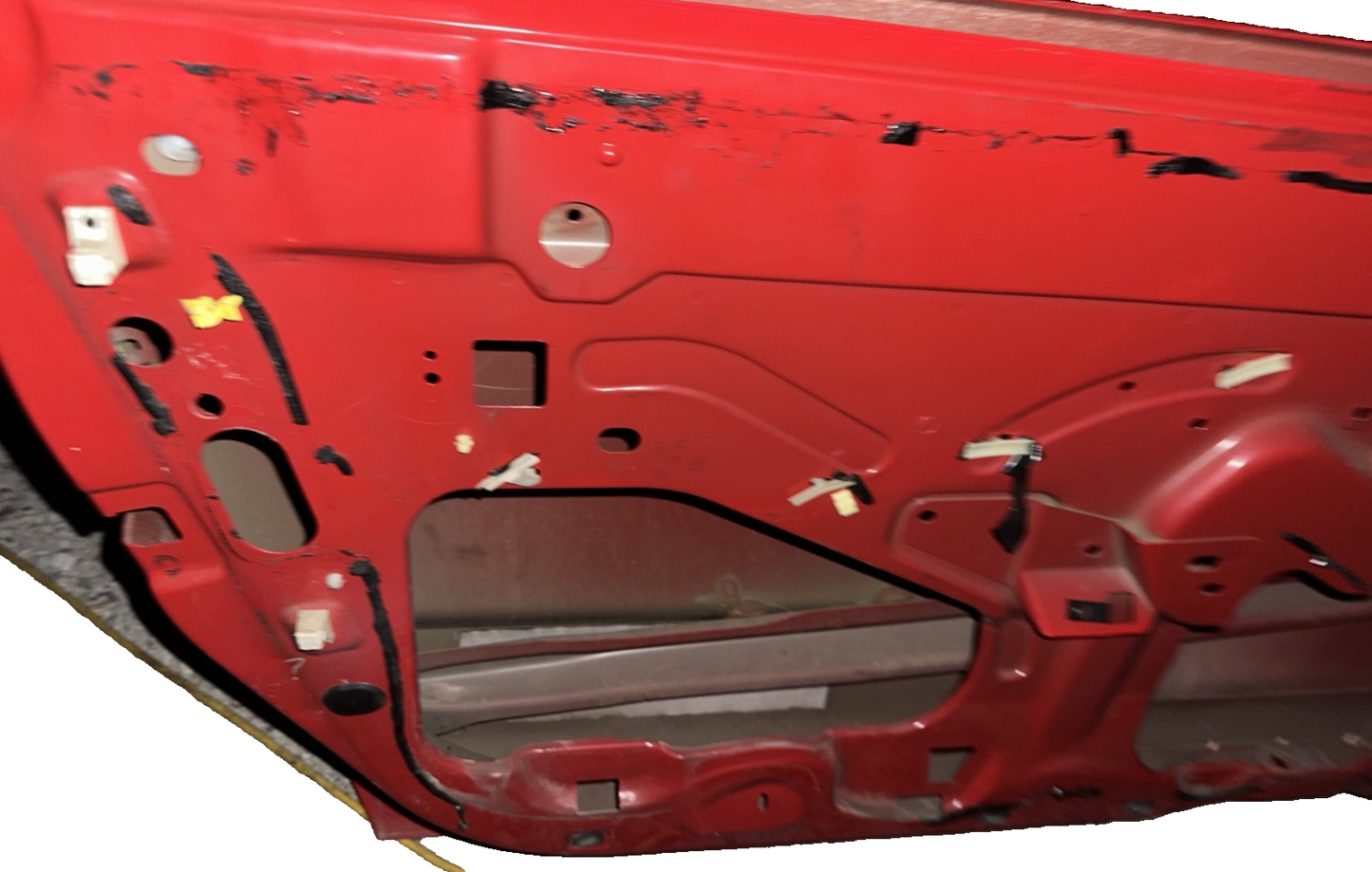 05-09 Ford Mustang Coupe Door Shell Bright Red W/ Stripe OEM LH Driver
