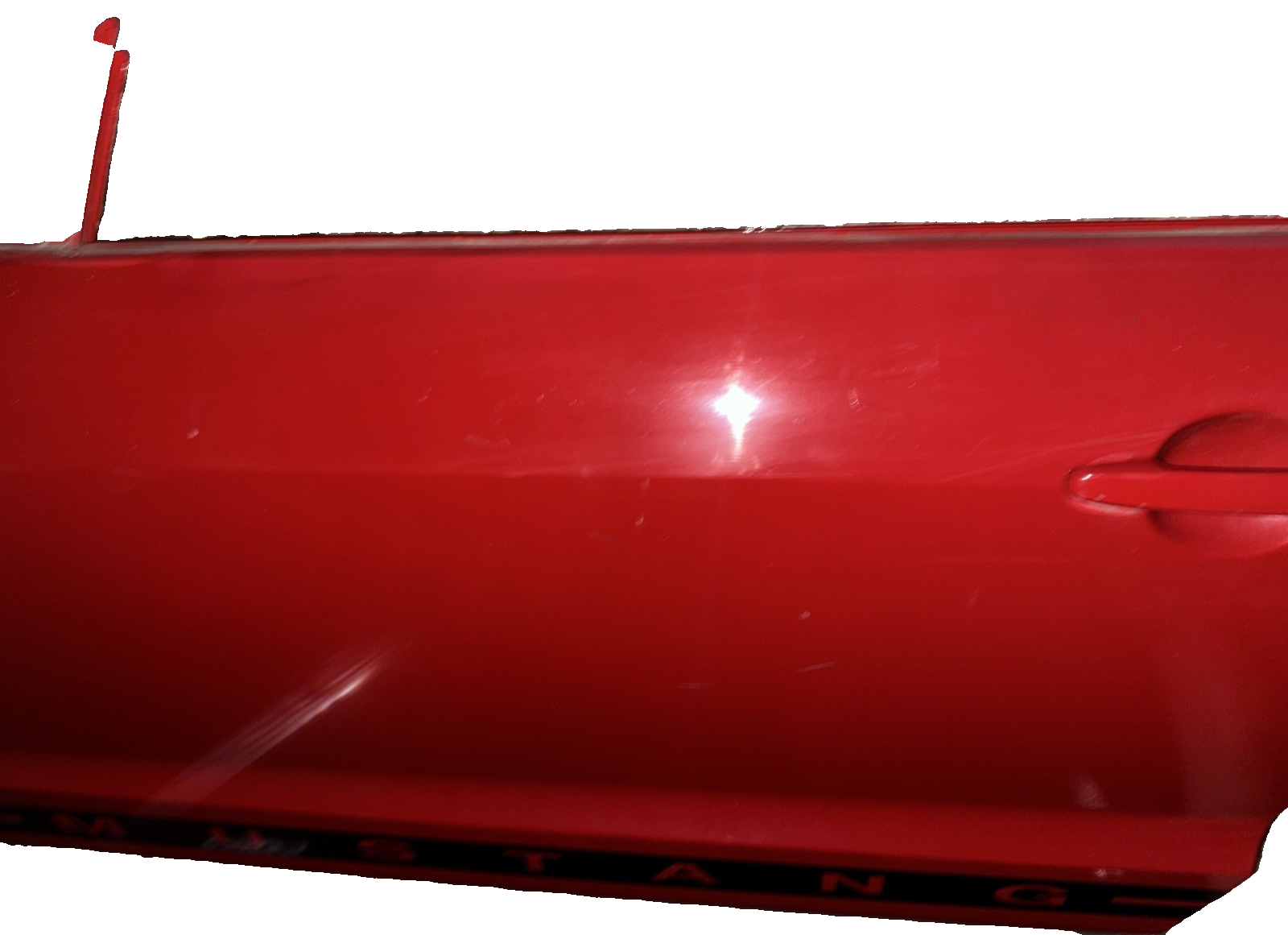 05-09 Ford Mustang Coupe Door Shell Bright Red W/ Stripe OEM LH Driver