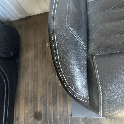 10-14 Mustang V6/GT Passenger Lower Seat Skin Cover Black Leather RH Used