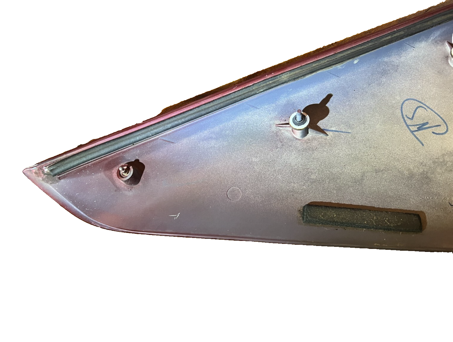 99-04 Ford Mustang Coupe Quarter Window Sail Panels Dark Red LH RH Pair OEM