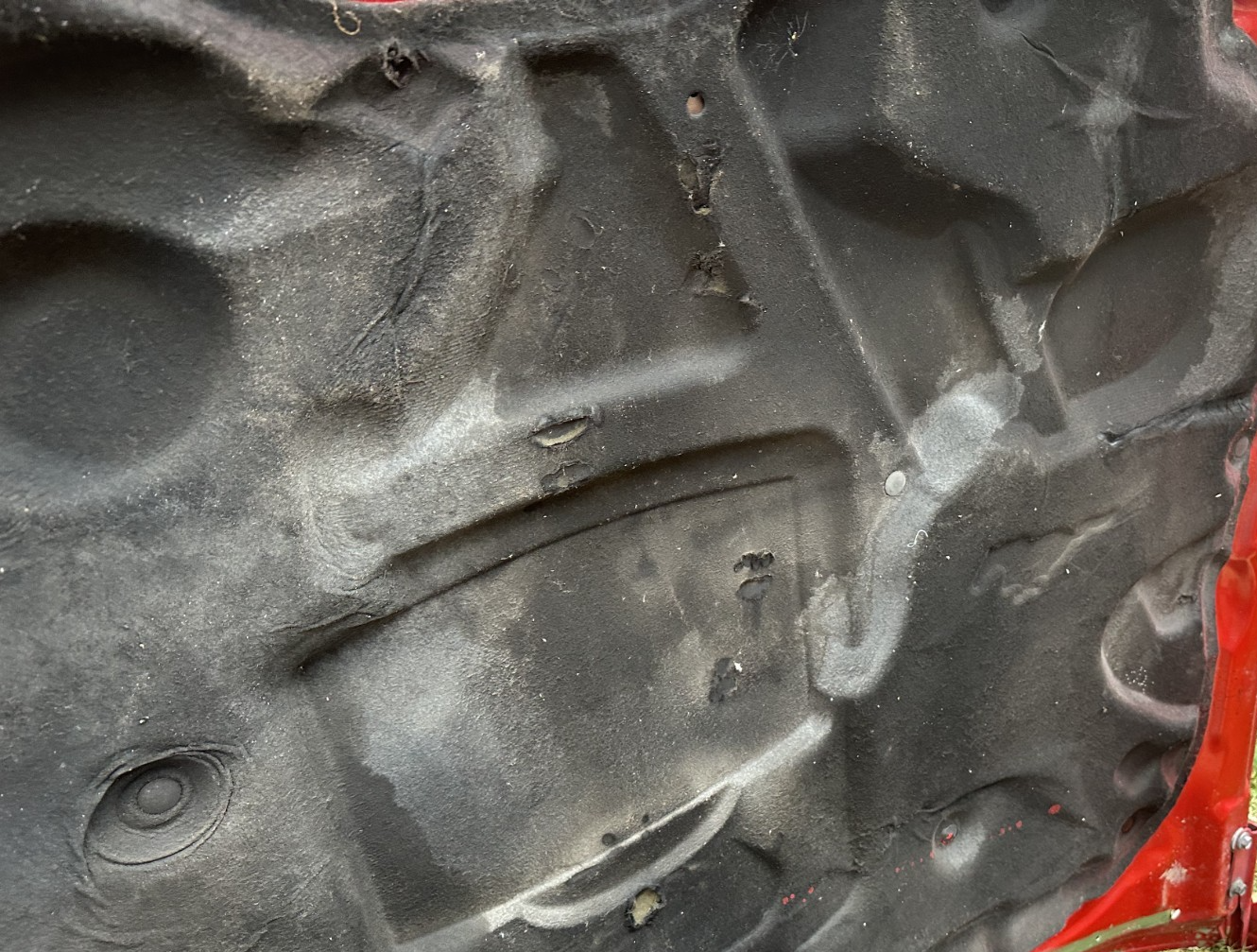 05-09 Ford Mustang Bright Red Hood Front W/ Hood Liner OEM