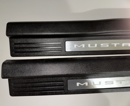 10-14 Ford Mustang Door Sill Trim Premium myColor Black RH LH Pair Set OEM