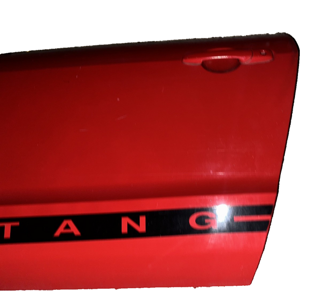 05-09 Ford Mustang Coupe Door Shell Bright Red W/ Stripe OEM LH Driver