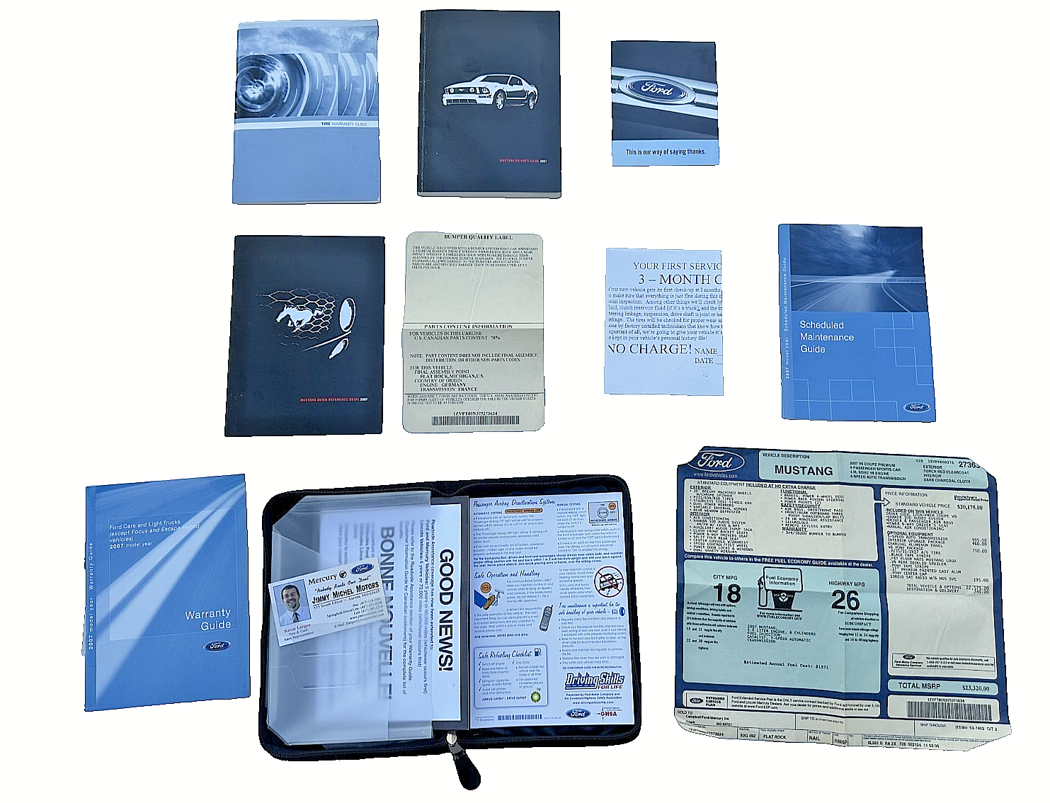 05-09 Ford Mustang Owner’s Manual With Book & Sticker OEM - From 2007 Mustang