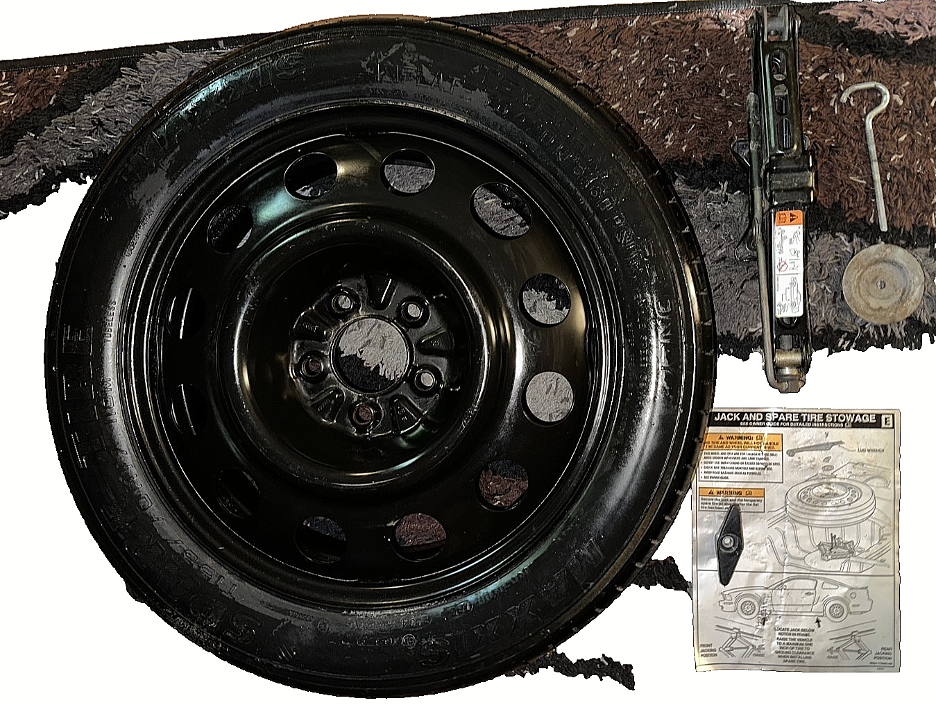 05-09 Ford Mustang Rear Spare Tire With Jack And Some Hardware OEM