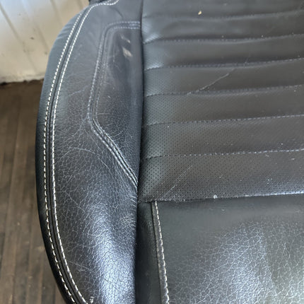 10-14 Mustang V6/GT Passenger Lower Seat Skin Cover Black Leather RH Used