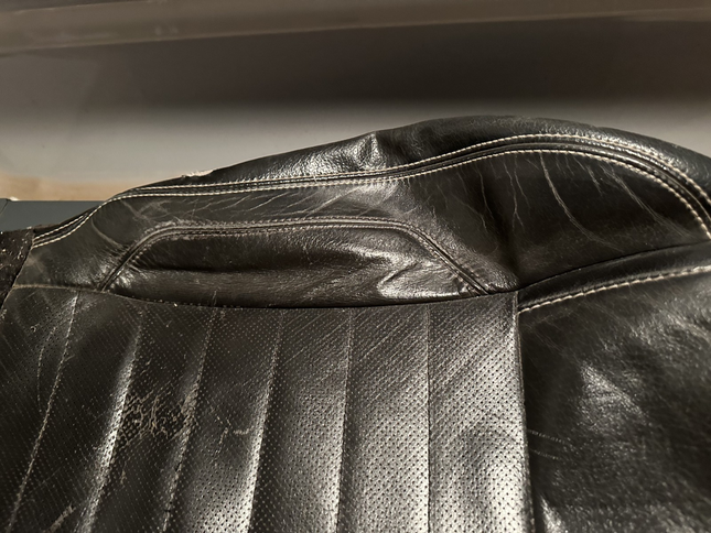 10-14 Mustang V6/GT Driver Lower Seat Skin Cover Black Leather LH Used