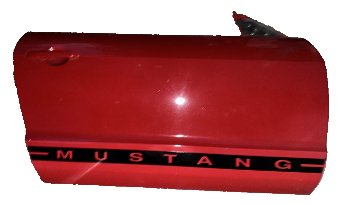 05-09 Ford Mustang Coupe Door Shell Bright Red W/ Stripe OEM RH Passenger