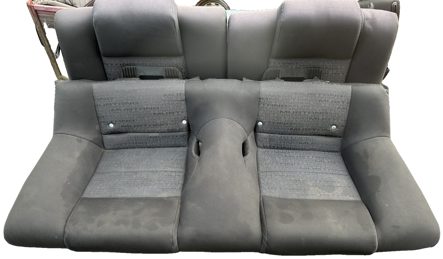05-09 Ford Mustang Charcoal Black Cloth Rear Seat No Brackets V6 Pattern OEM