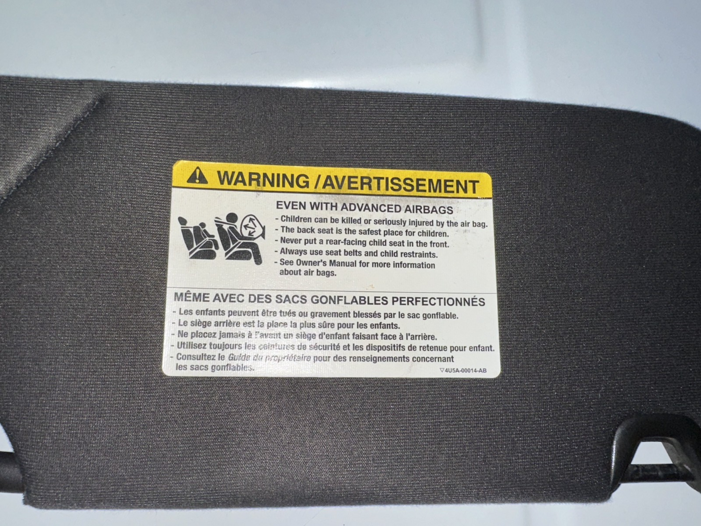 05-09 Ford Mustang Coupe Sun Visor RH LH Driver Passenger Side OEM Black Cloth