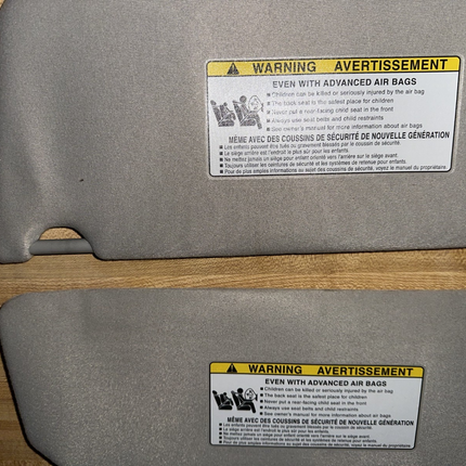 02-06 Toyota Camry Sun Visors Shades Covers Factory Gray OEM