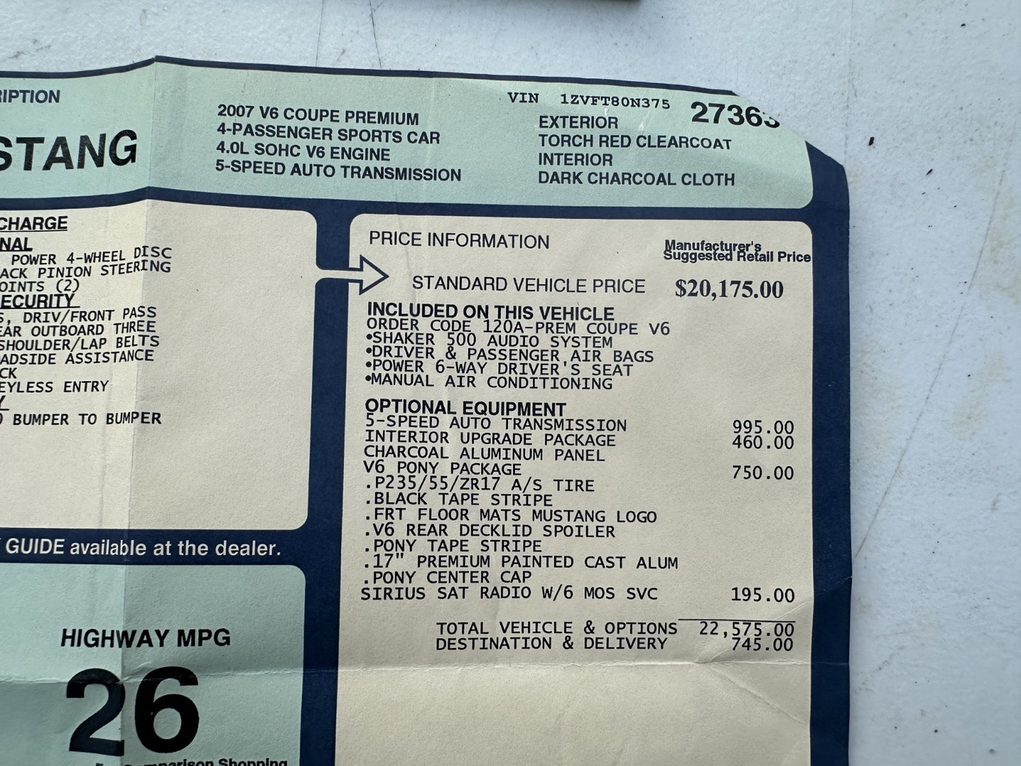 05-09 Ford Mustang Owner’s Manual With Book & Sticker OEM - From 2007 Mustang