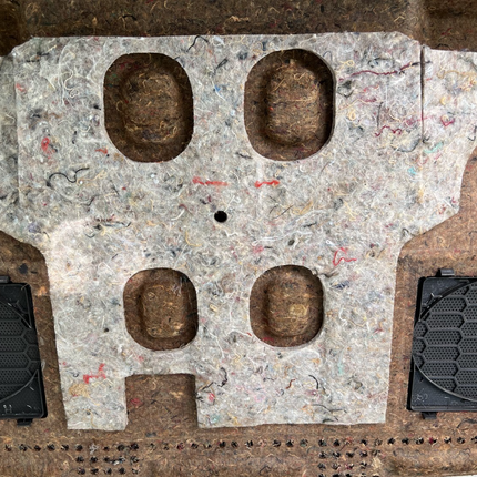 05-09 Ford Mustang Upper Trunk Rear Deck Carpet Black Speaker Trim Panel OEM